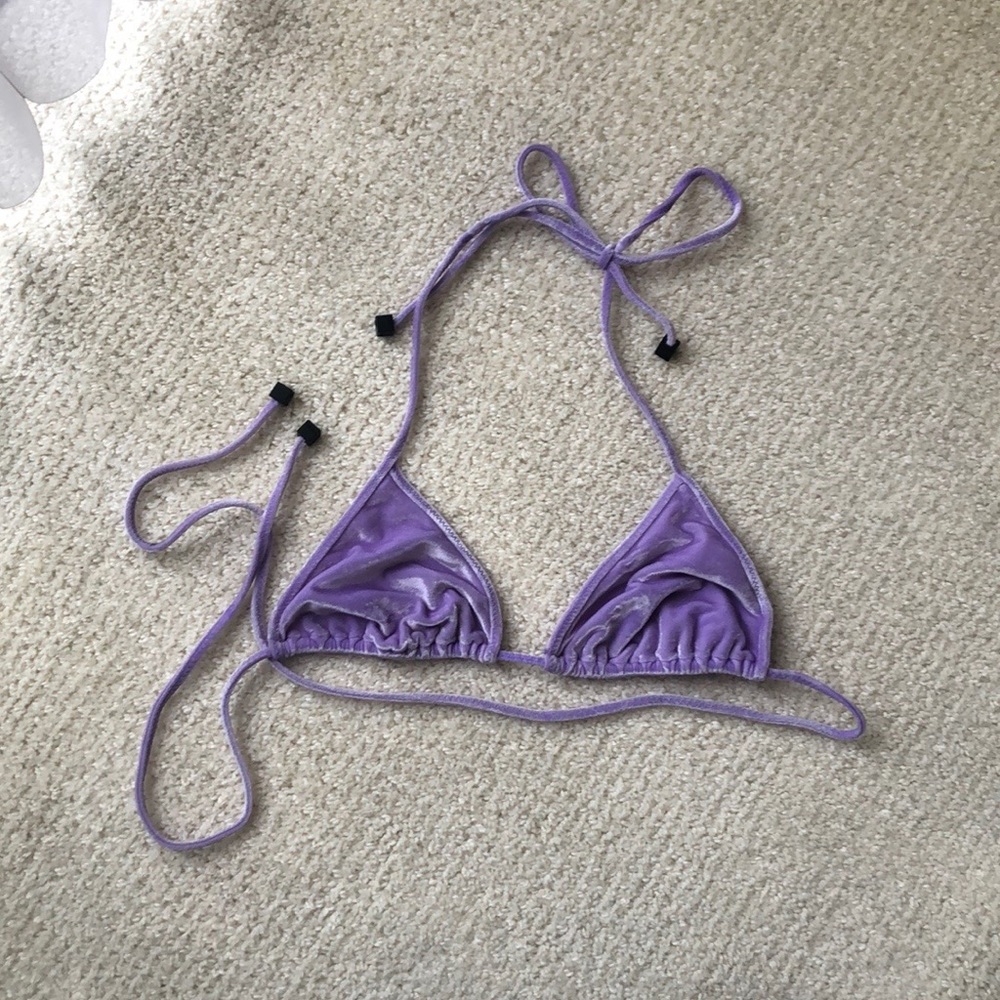 Triangl Purple Velvet Bikini Top